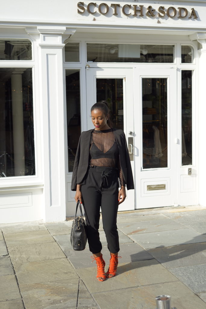 Black Mesh Top Outfit Idea - Bestkeptstyle